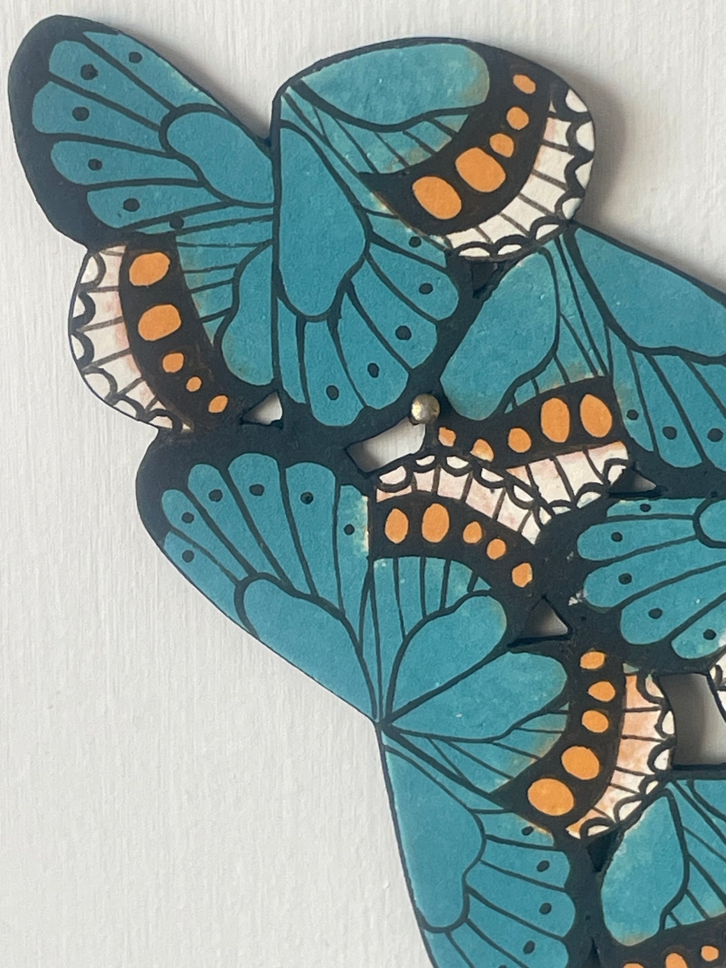 Butterfly Ceramic Imagination Small Wall Teal