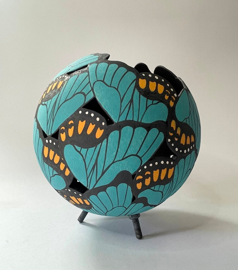 Butterfly Ceramic Sculpture Blue
