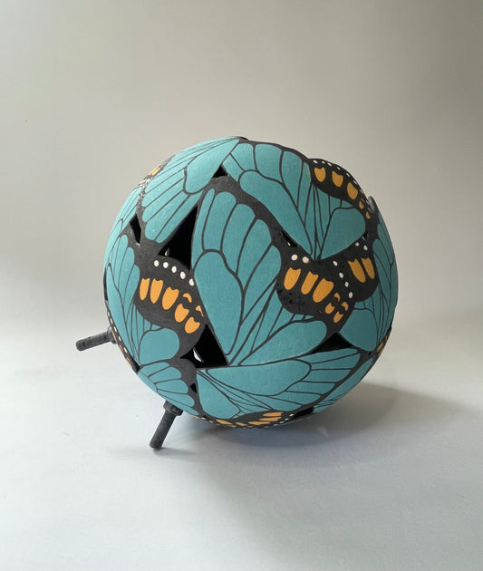 Butterfly Ceramic Sculpture Blue