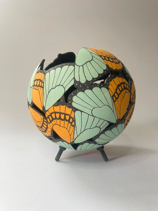 Butterfly Ceramic Sculpture Orange