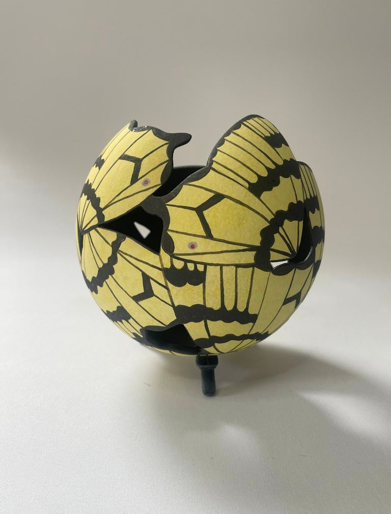 Butterfly Ceramic Sculpture Yellow