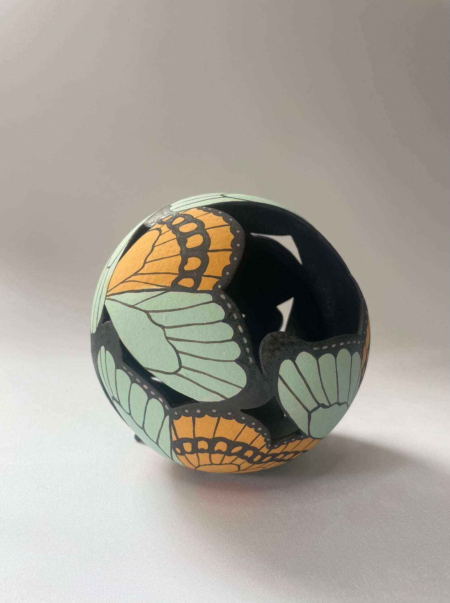Butterfly Ceramic Sculpture Orange