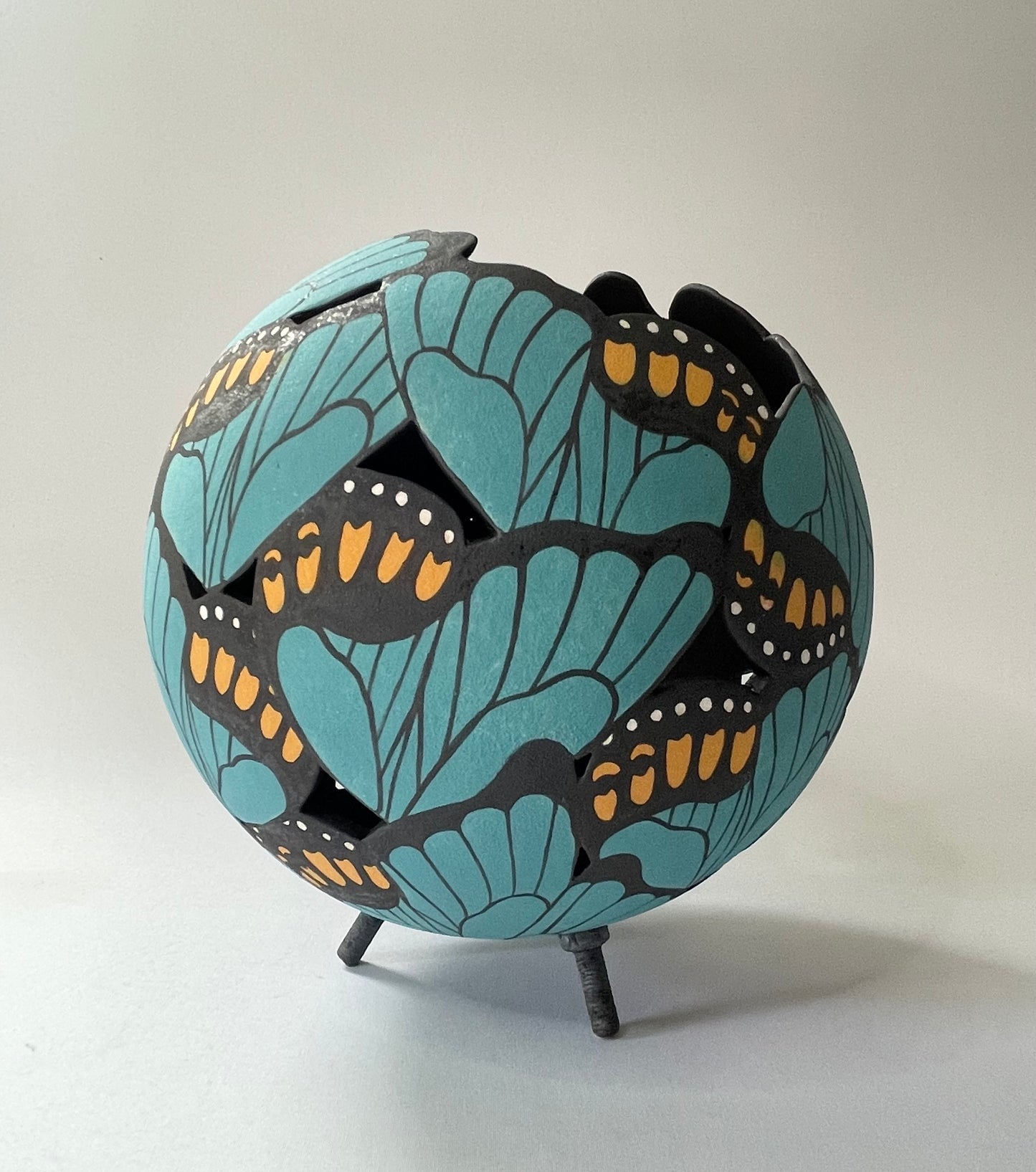 Butterfly Ceramic Sculpture Blue