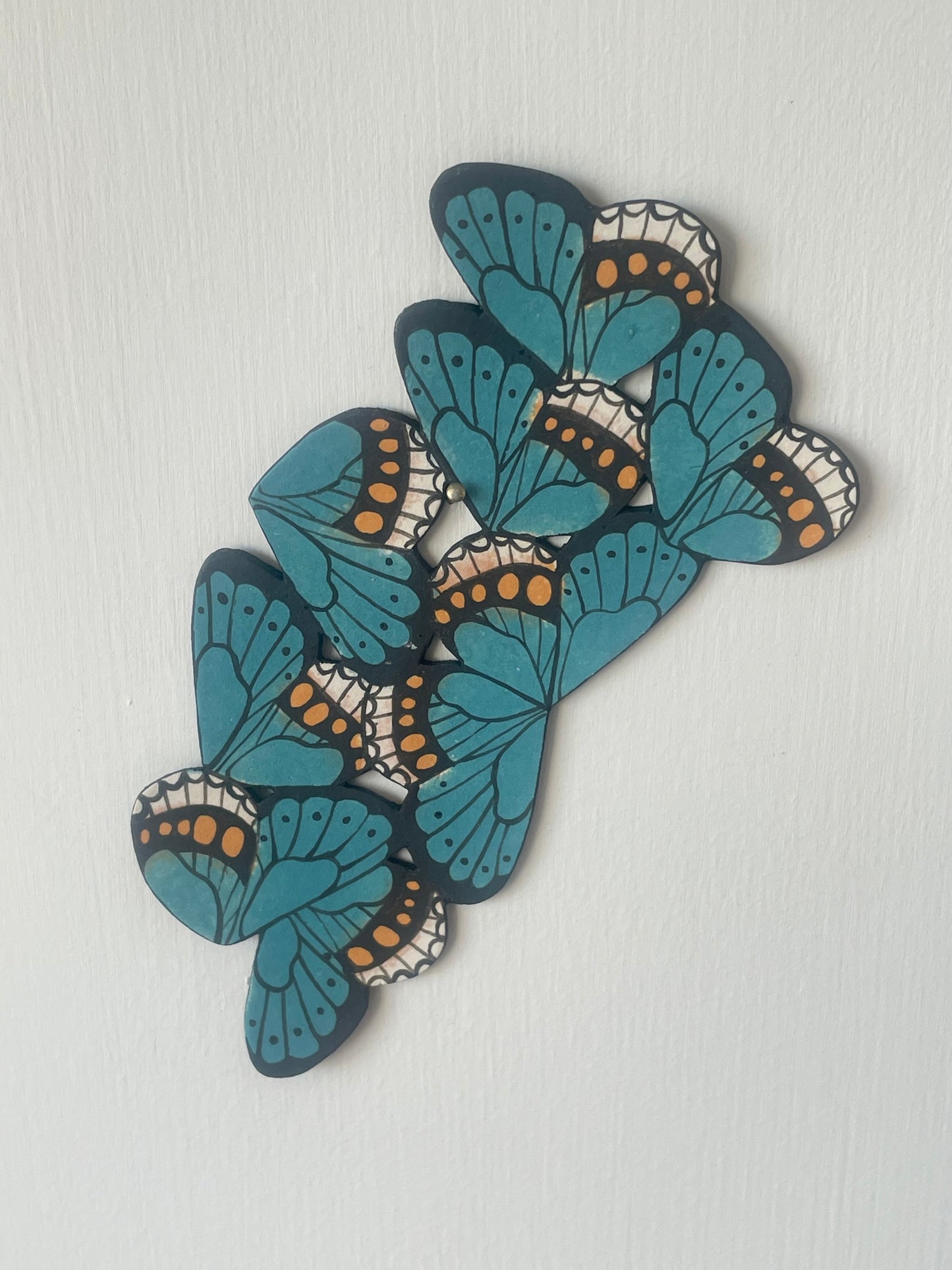 Butterfly Ceramic Imagination Small Wall Teal