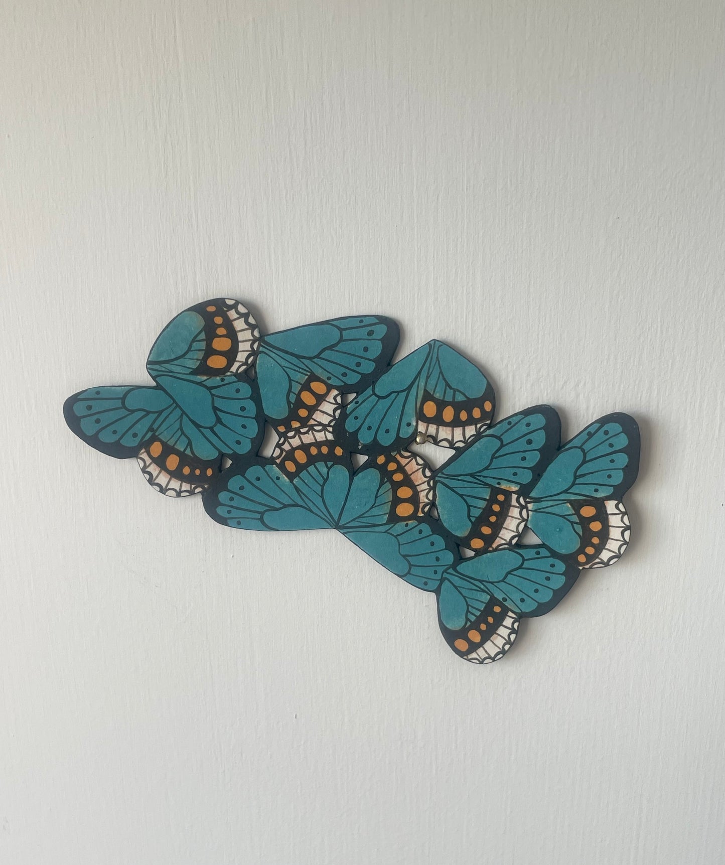 Butterfly Ceramic Imagination Small Wall Teal