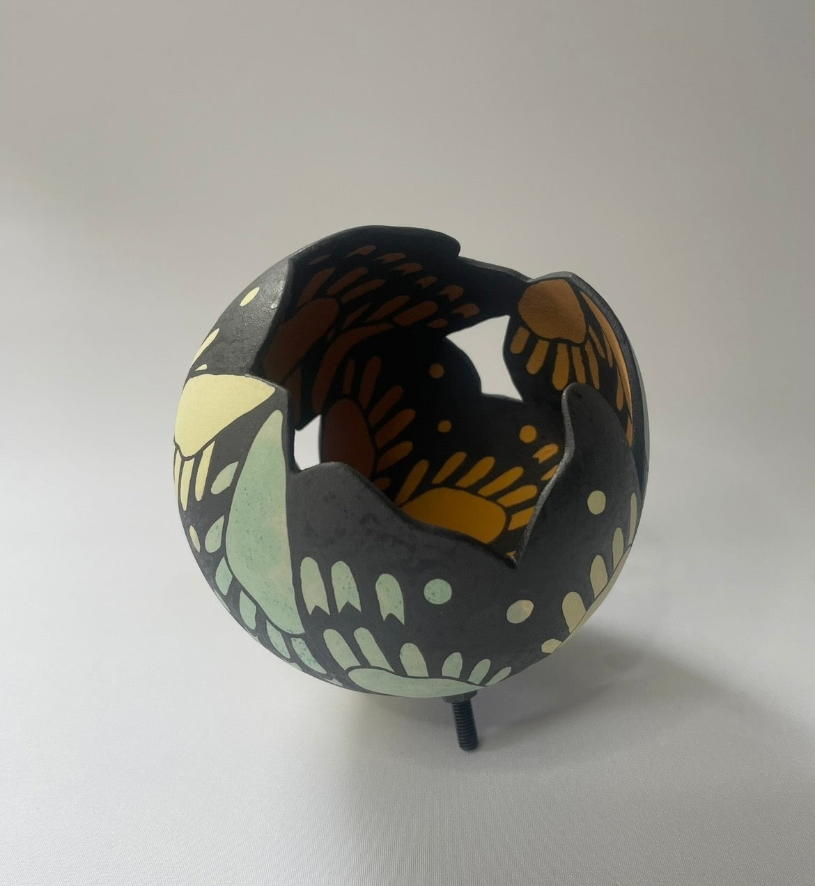 Ceramic butterfly sculpture multi coloured