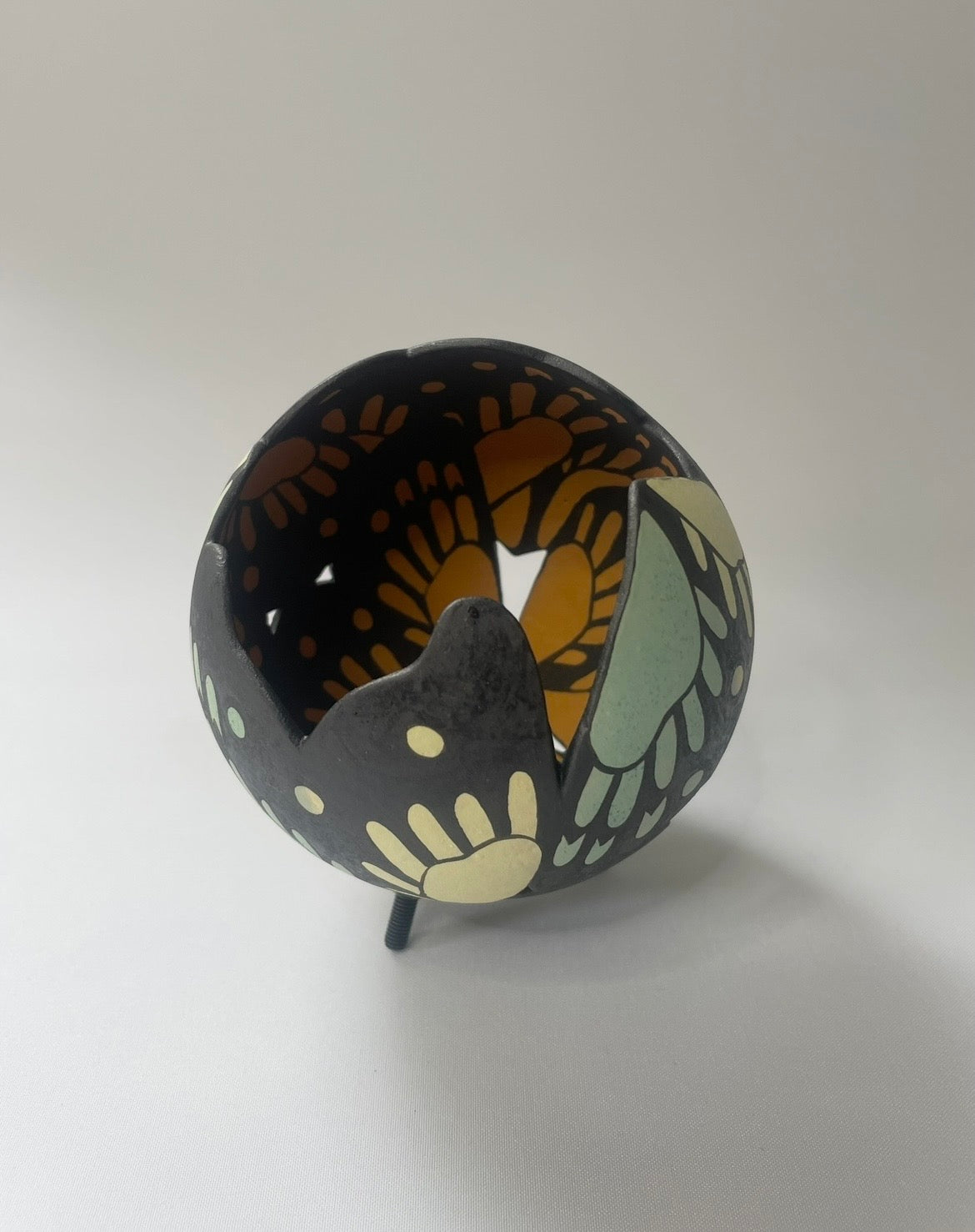 Ceramic butterfly sculpture multi coloured