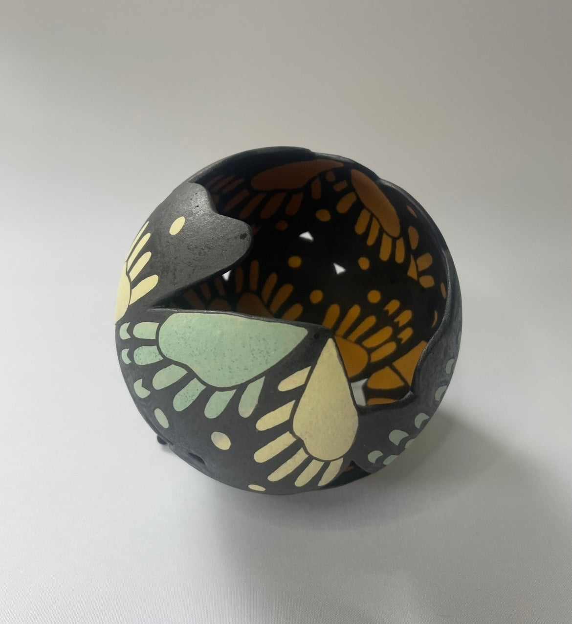Ceramic butterfly sculpture multi coloured