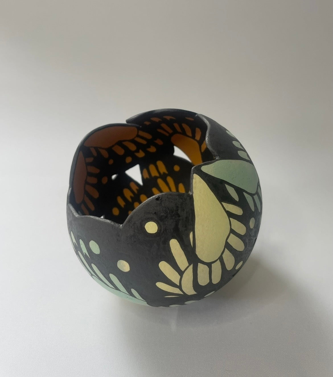 Ceramic butterfly sculpture multi coloured