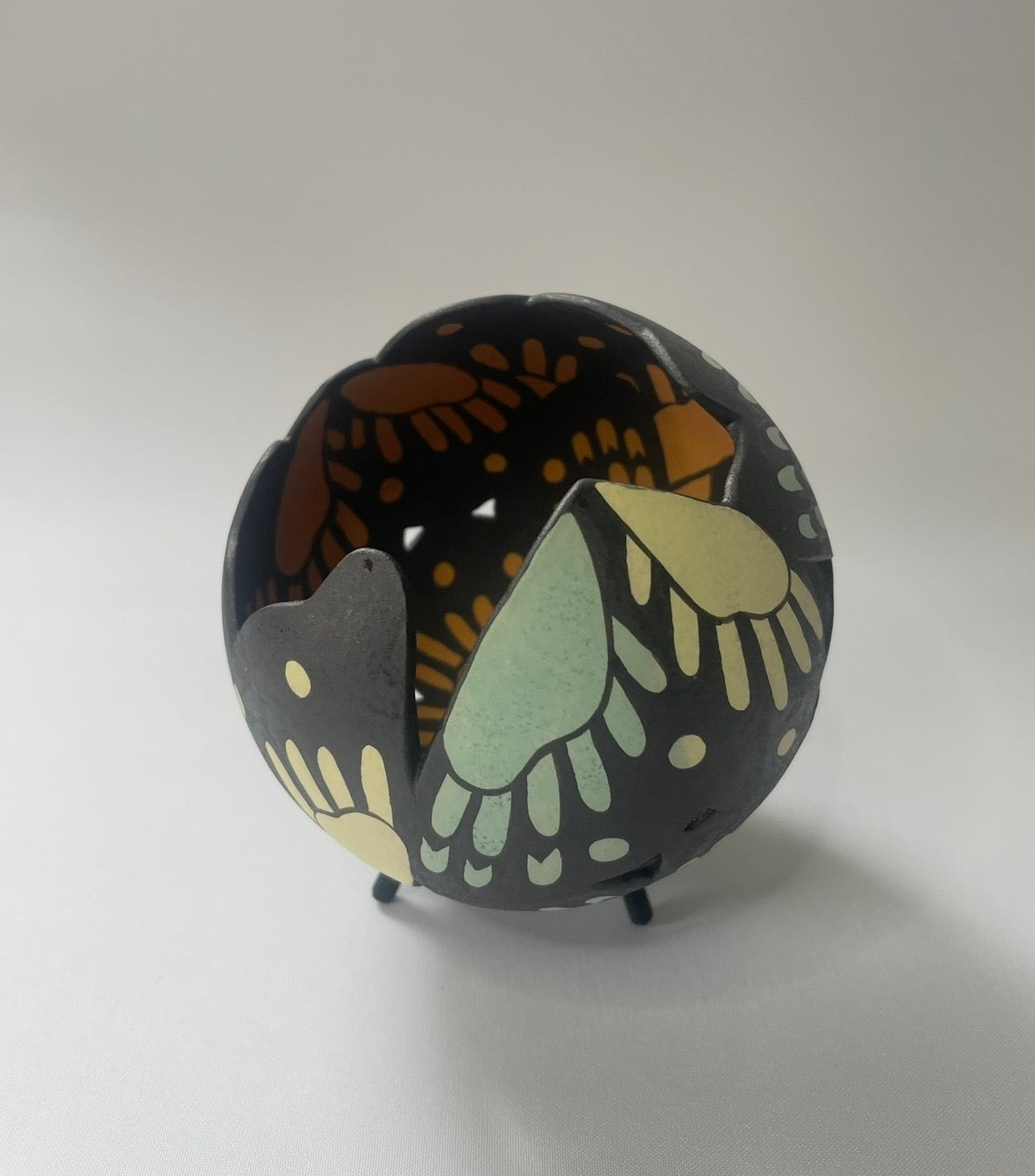 Ceramic butterfly sculpture multi coloured