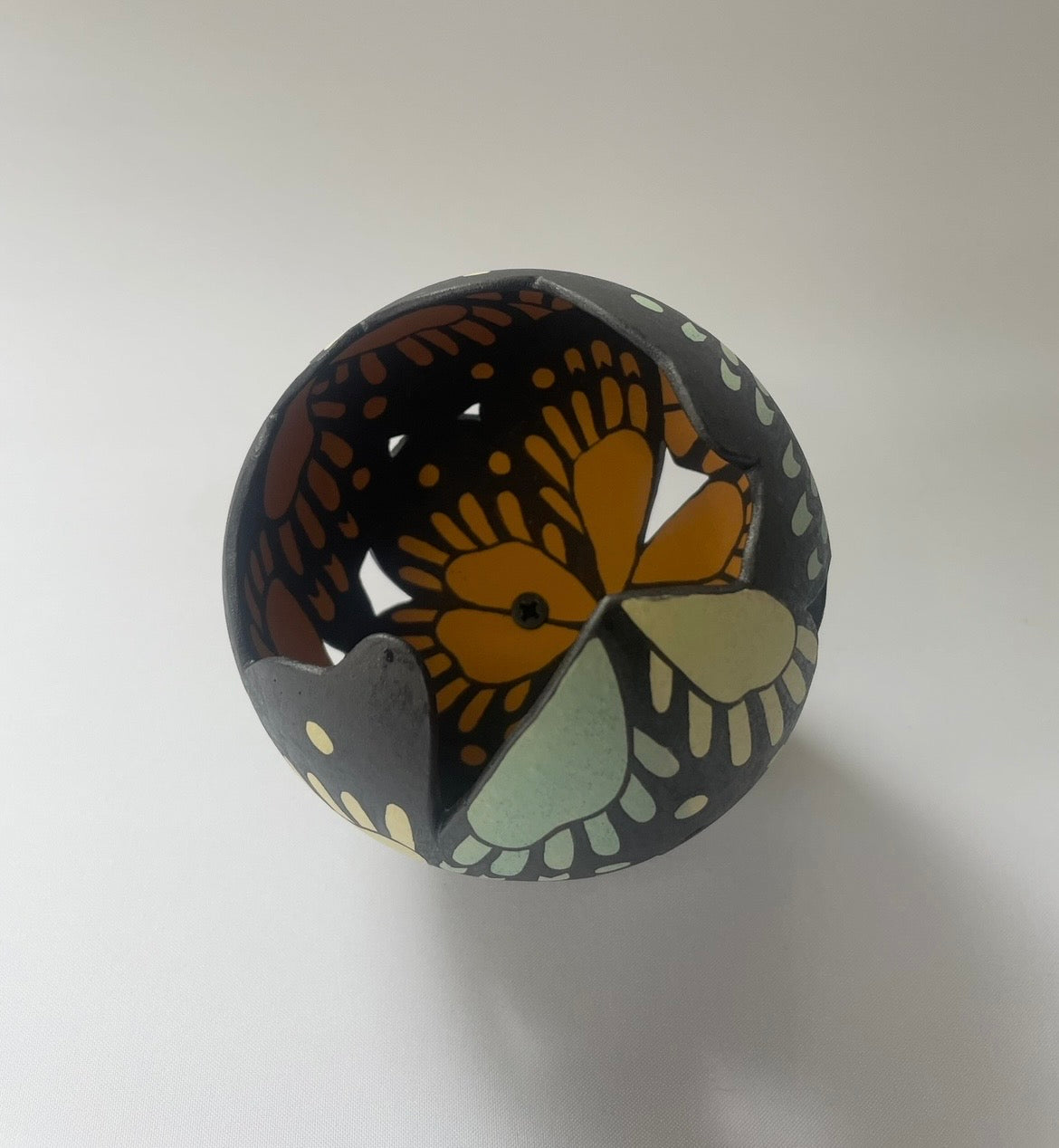 Ceramic butterfly sculpture multi coloured