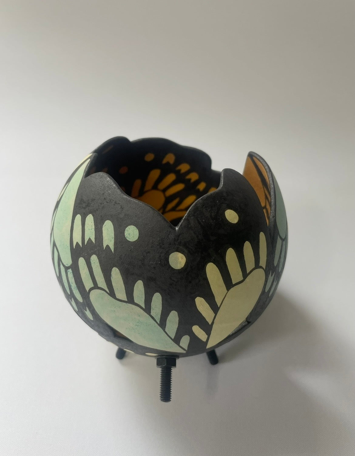Ceramic butterfly sculpture multi coloured