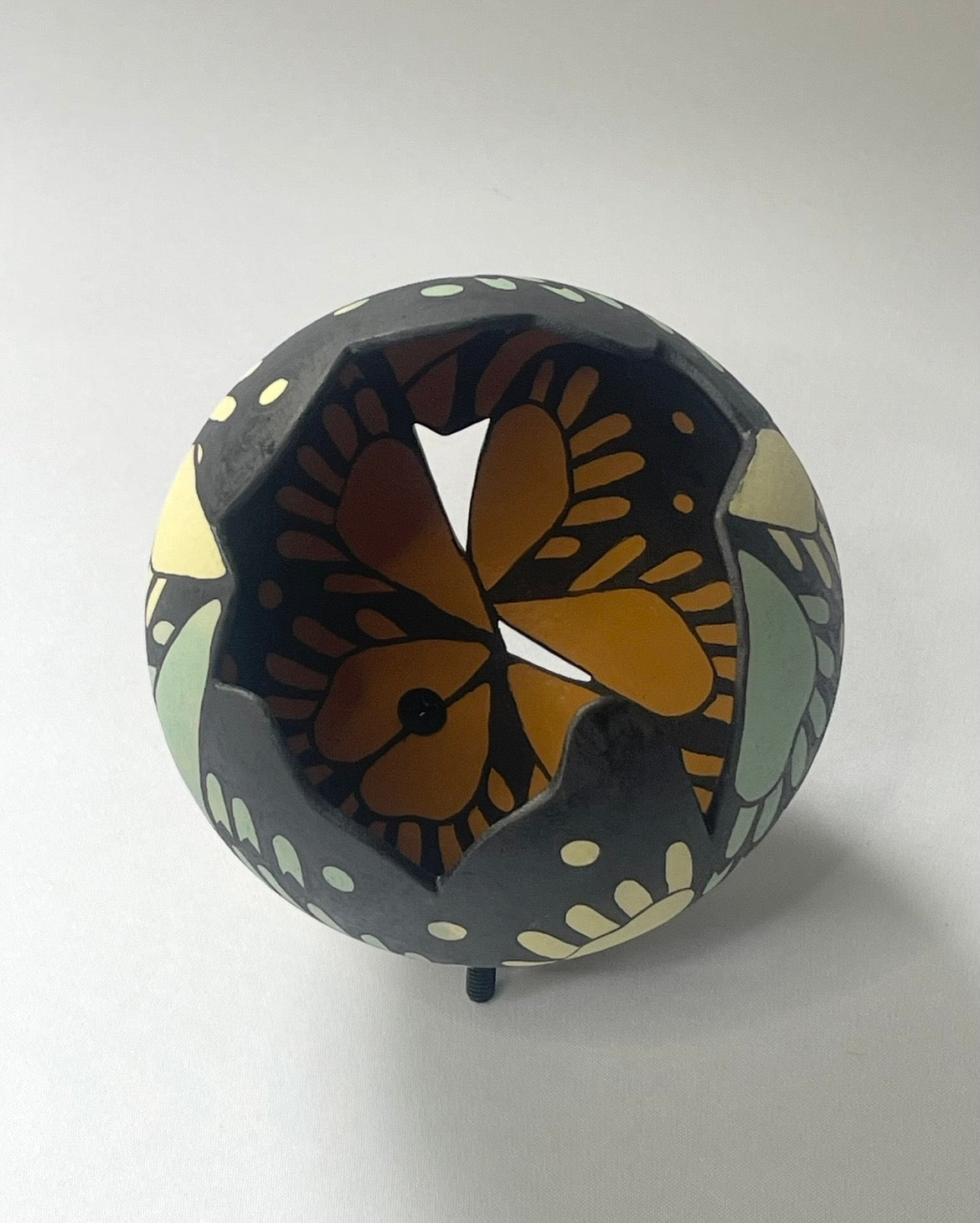 Ceramic butterfly sculpture multi coloured