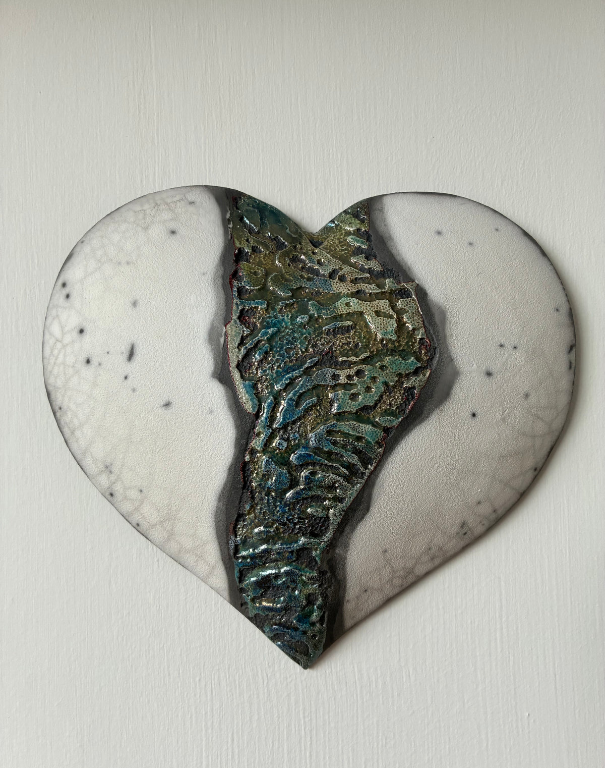 Raku fired wall Heart