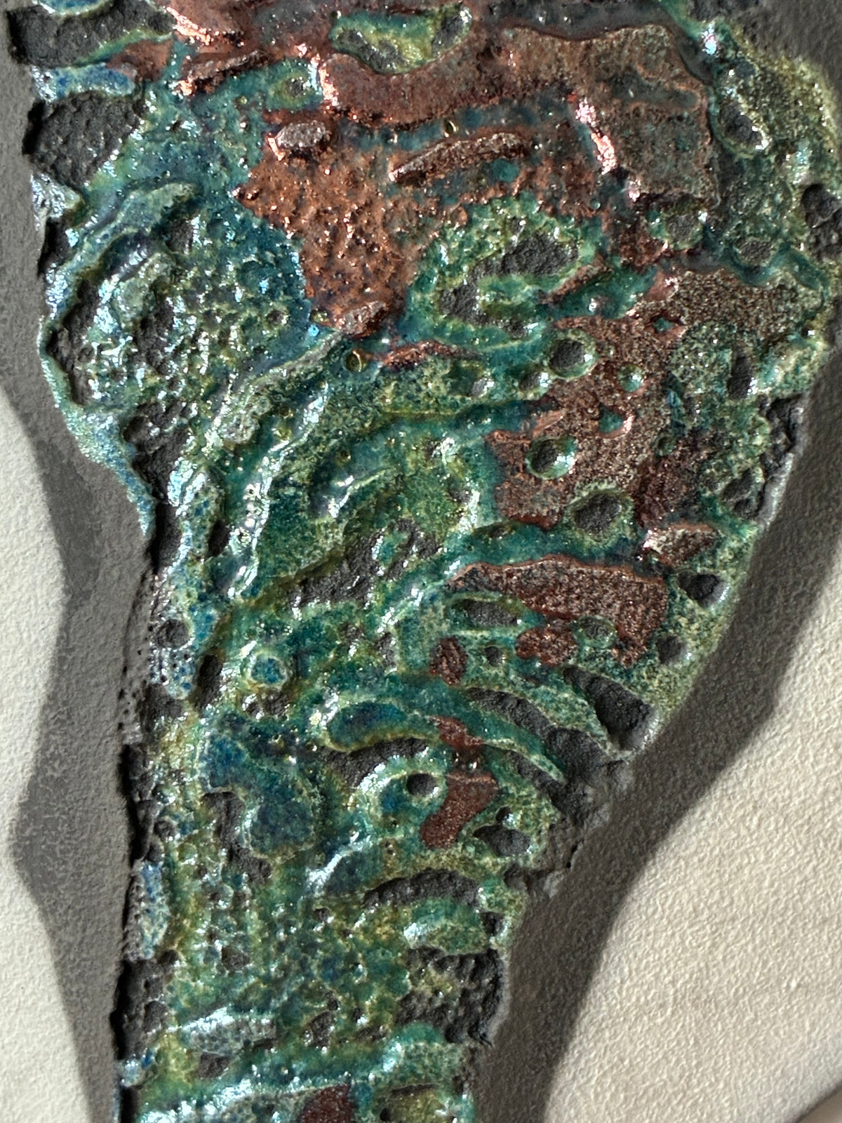 Raku fired wall heart.