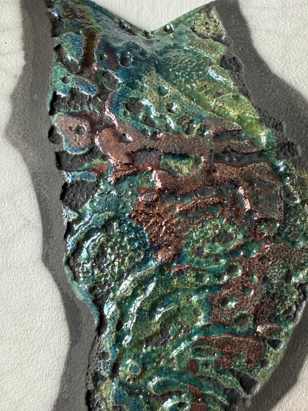 Raku fired wall heart.